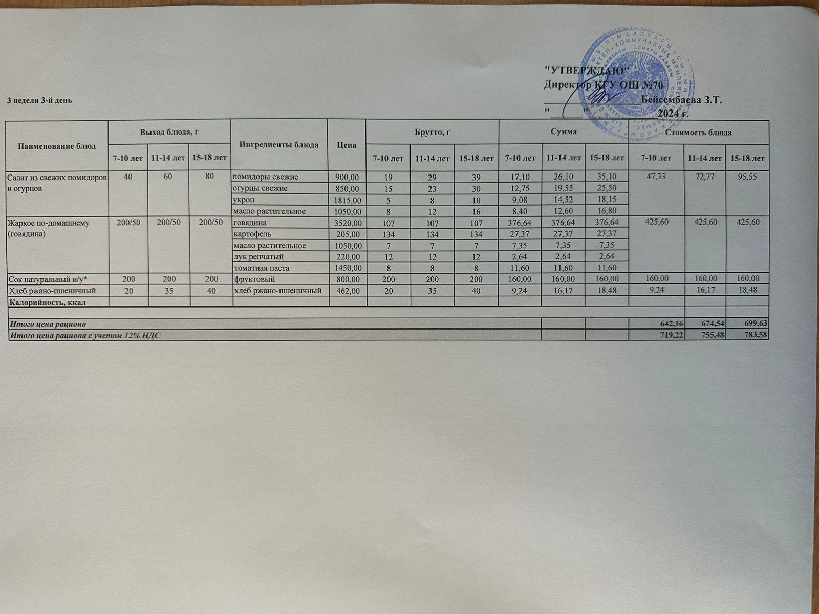ТӨРТ АПТАЛЫҚ АС МӘЗІРІ (ҚЫС-КӨКТЕМ) 3 АПТА, 3 КҮН. 21.02.2024 БЕКІТІЛГЕН МӘЗІР