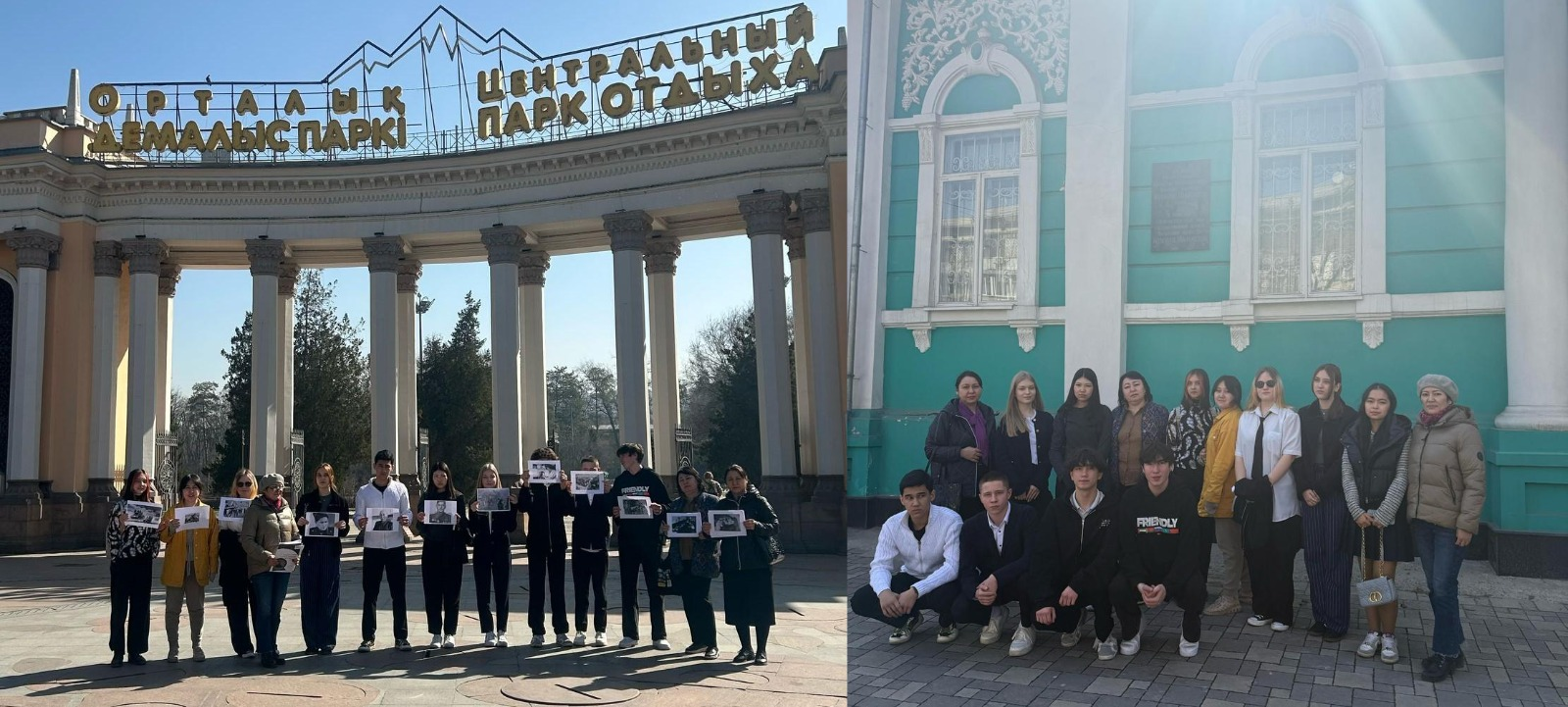 "Ұлы Жеңістің мұрагерлері" атты аудандық жоба аясында біздің оқушылар мен мұғалімдер М. Горький атындағы саябаққа барды